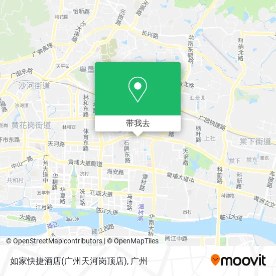 如家快捷酒店(广州天河岗顶店)地图