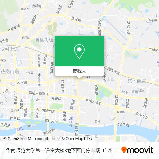 华南师范大学第一课室大楼-地下西门停车场地图