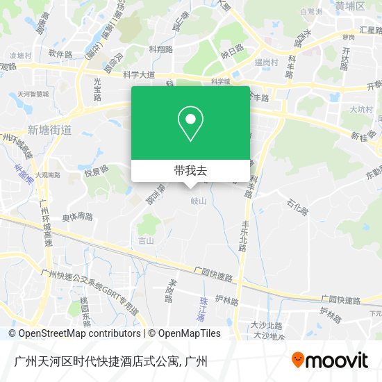 广州天河区时代快捷酒店式公寓地图