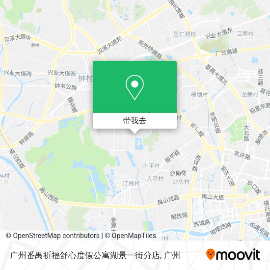 广州番禺祈福舒心度假公寓湖景一街分店地图