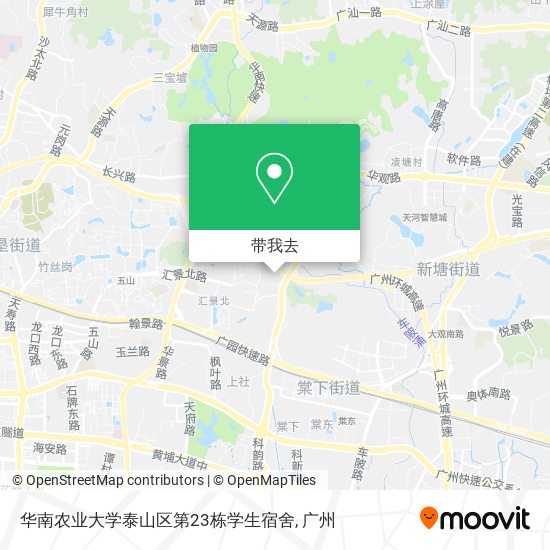 华南农业大学泰山区第23栋学生宿舍地图