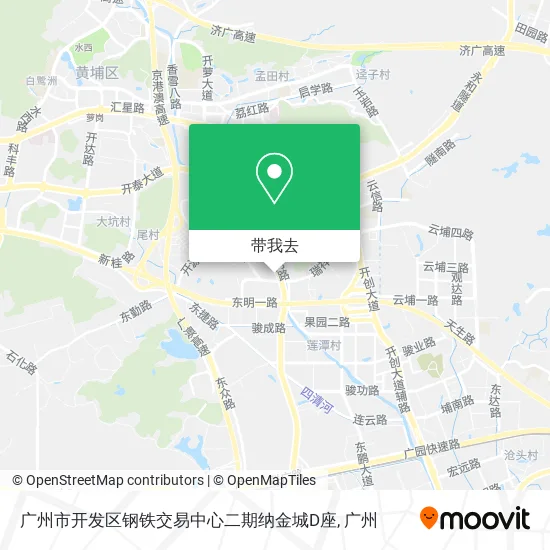 广州市开发区钢铁交易中心二期纳金城D座地图