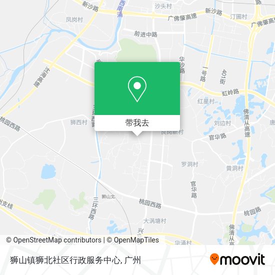 狮山镇狮北社区行政服务中心地图