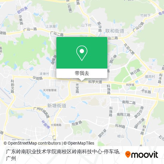 广东岭南职业技术学院南校区岭南科技中心-停车场地图