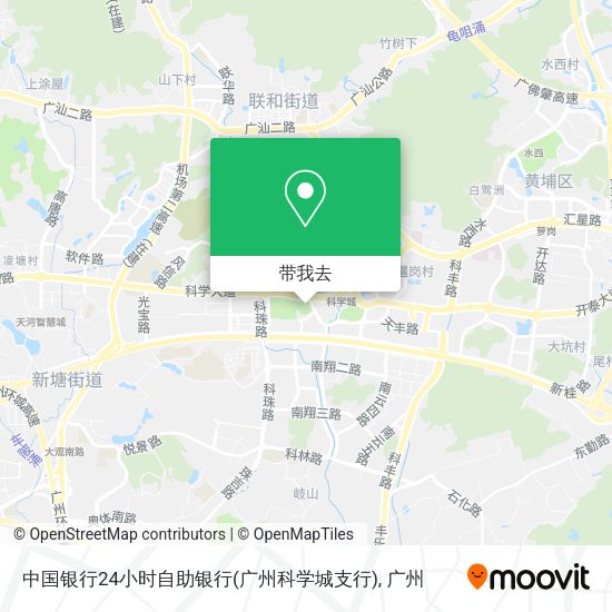 中国银行24小时自助银行(广州科学城支行)地图