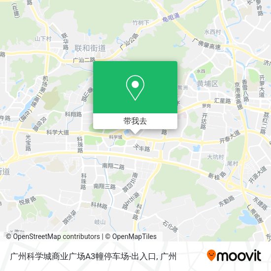 广州科学城商业广场A3幢停车场-出入口地图