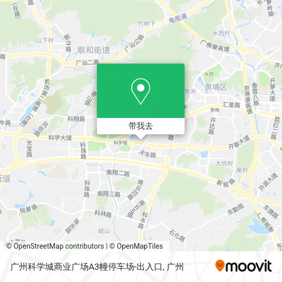 广州科学城商业广场A3幢停车场-出入口地图