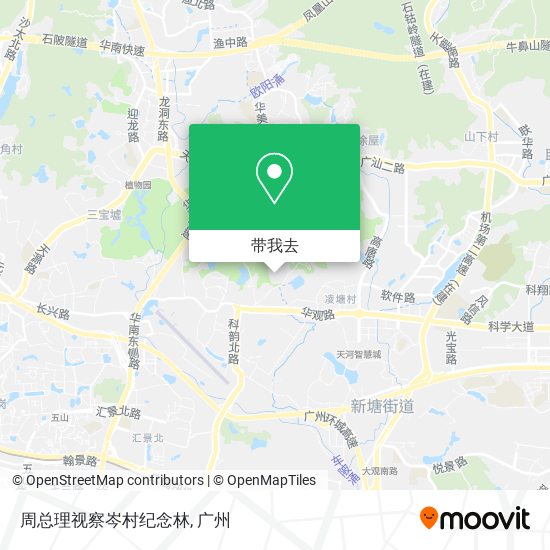 周总理视察岑村纪念林地图
