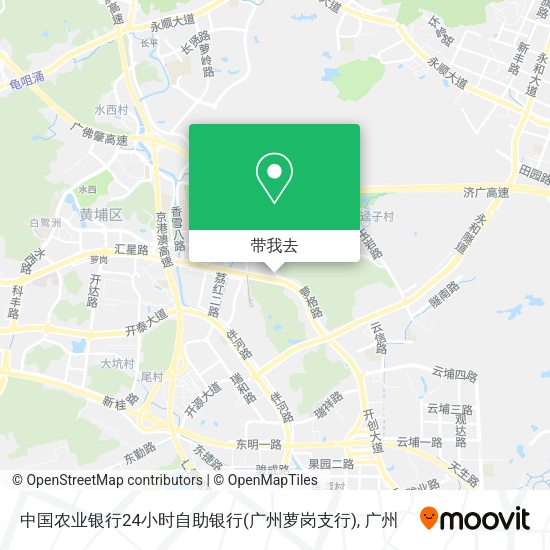中国农业银行24小时自助银行(广州萝岗支行)地图