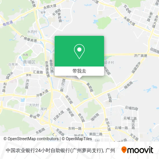 中国农业银行24小时自助银行(广州萝岗支行)地图