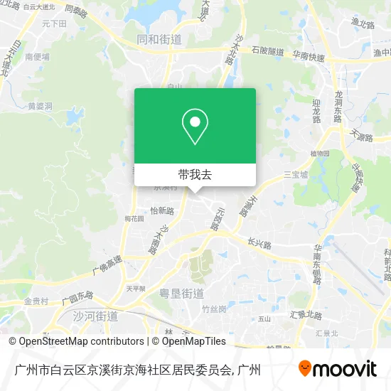 广州市白云区京溪街京海社区居民委员会地图