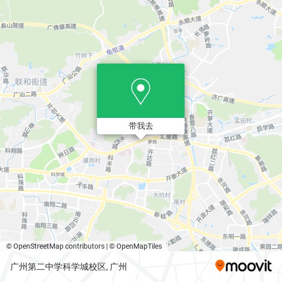 广州第二中学科学城校区地图