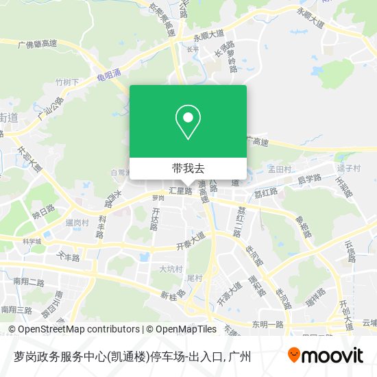 萝岗政务服务中心(凯通楼)停车场-出入口地图