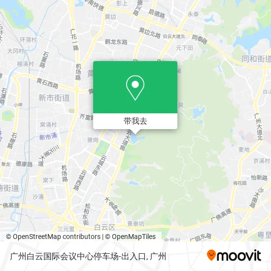 广州白云国际会议中心停车场-出入口地图