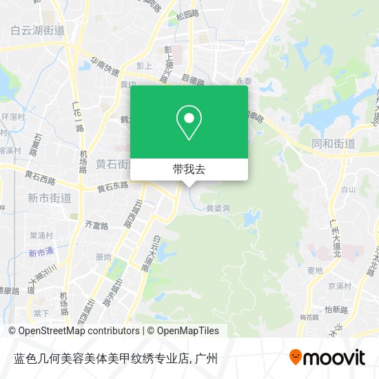 蓝色几何美容美体美甲纹绣专业店地图