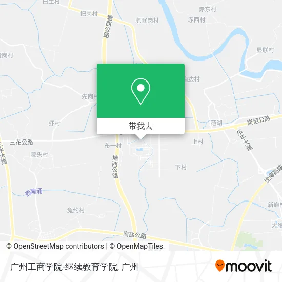 广州工商学院-继续教育学院地图
