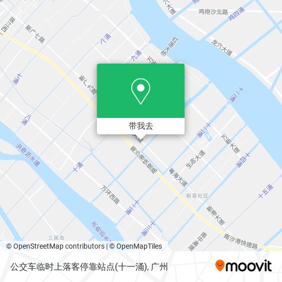 公交车临时上落客停靠站点(十一涌)地图