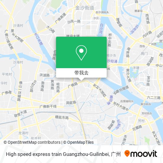 High speed express train Guangzhou-Guilinbei地图
