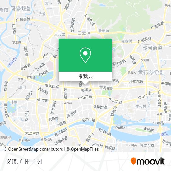 岗顶, 广州地图