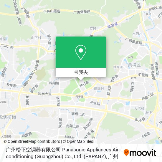 广州松下空调器有限公司 Panasonic Appliances Air-conditioning (Guangzhou) Co., Ltd. (PAPAGZ)地图