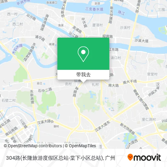 304路(长隆旅游度假区总站-棠下小区总站)地图