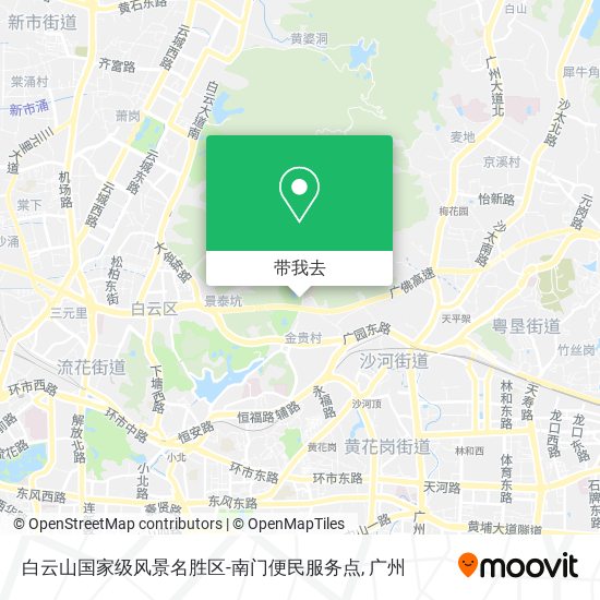 白云山国家级风景名胜区-南门便民服务点地图