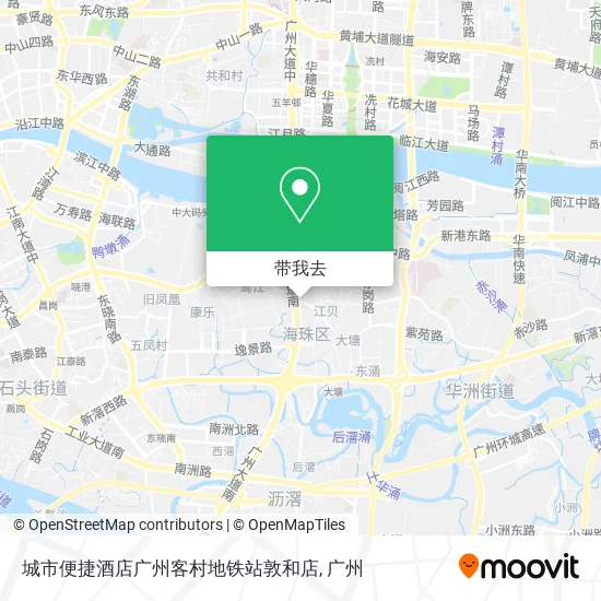 城市便捷酒店广州客村地铁站敦和店地图