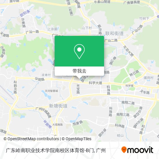 广东岭南职业技术学院南校区体育馆-B门地图