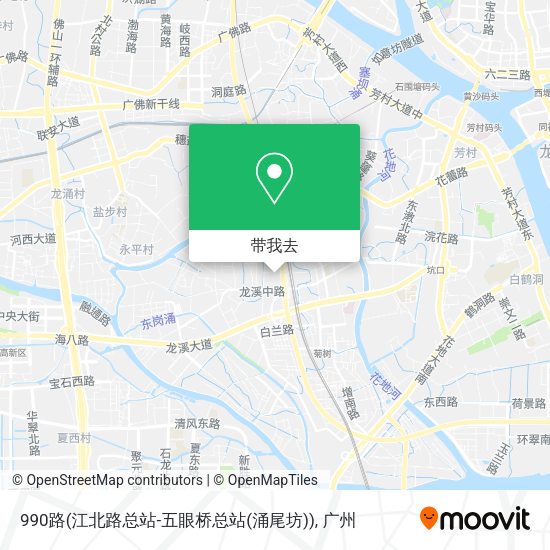 990路(江北路总站-五眼桥总站(涌尾坊))地图