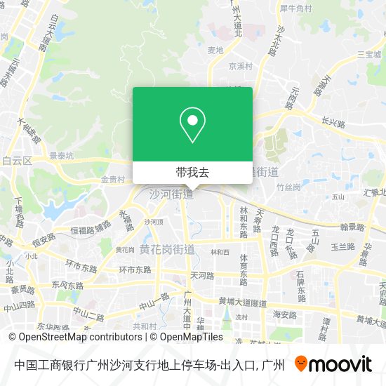 中国工商银行广州沙河支行地上停车场-出入口地图