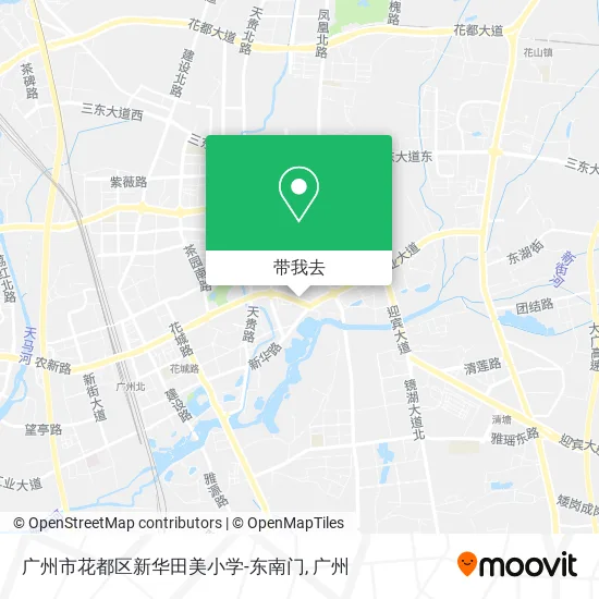 广州市花都区新华田美小学-东南门地图