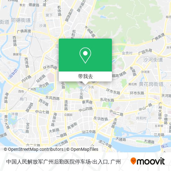 中国人民解放军广州后勤医院停车场-出入口地图