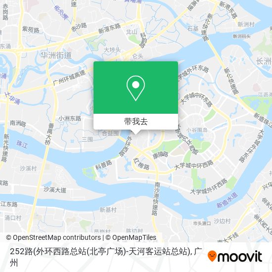 252路(外环西路总站(北亭广场)-天河客运站总站)地图