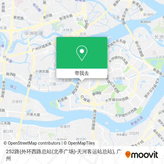 252路(外环西路总站(北亭广场)-天河客运站总站)地图