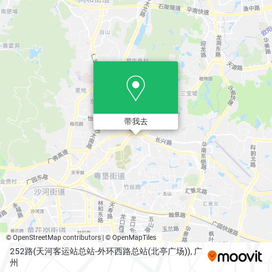 252路(天河客运站总站-外环西路总站(北亭广场))地图