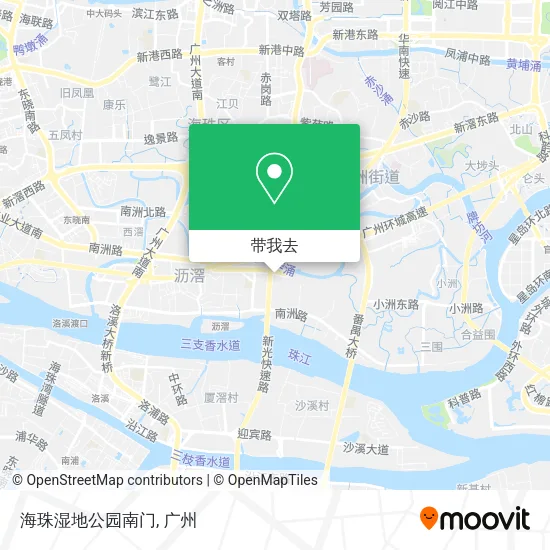 海珠湿地公园南门地图
