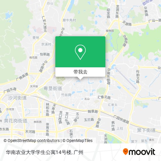 华南农业大学学生公寓14号楼地图