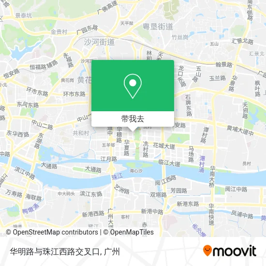 华明路与珠江西路交叉口地图