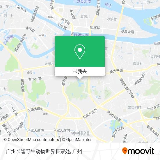 广州长隆野生动物世界售票处地图