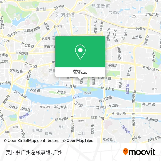 美国驻广州总领事馆地图