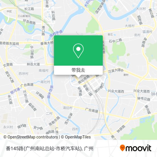 番145路(广州南站总站-市桥汽车站)地图