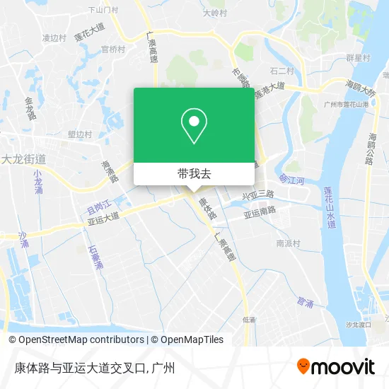 康体路与亚运大道交叉口地图
