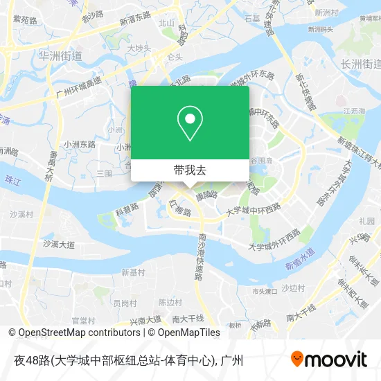 夜48路(大学城中部枢纽总站-体育中心)地图