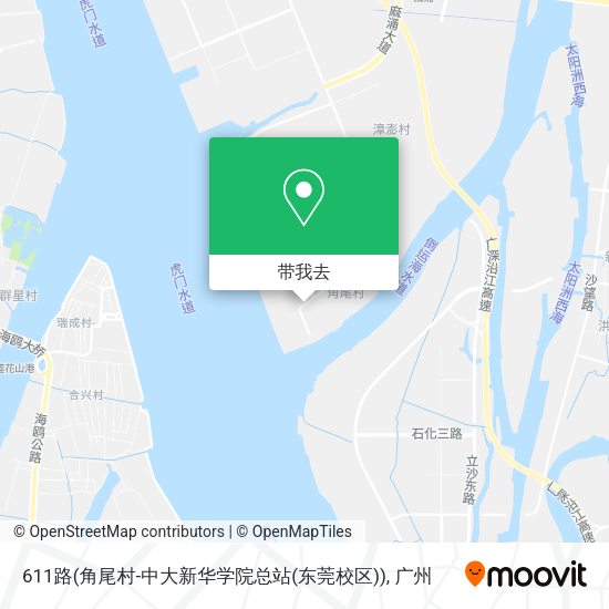611路(角尾村-中大新华学院总站(东莞校区))地图