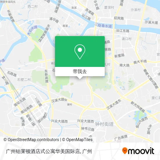 广州铂莱顿酒店式公寓华美国际店地图
