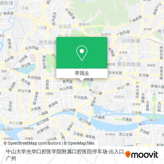 中山大学光华口腔医学院附属口腔医院停车场-出入口地图