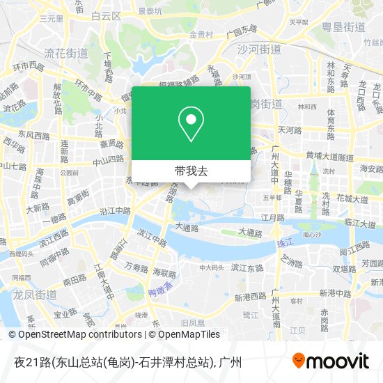 夜21路(东山总站(龟岗)-石井潭村总站)地图