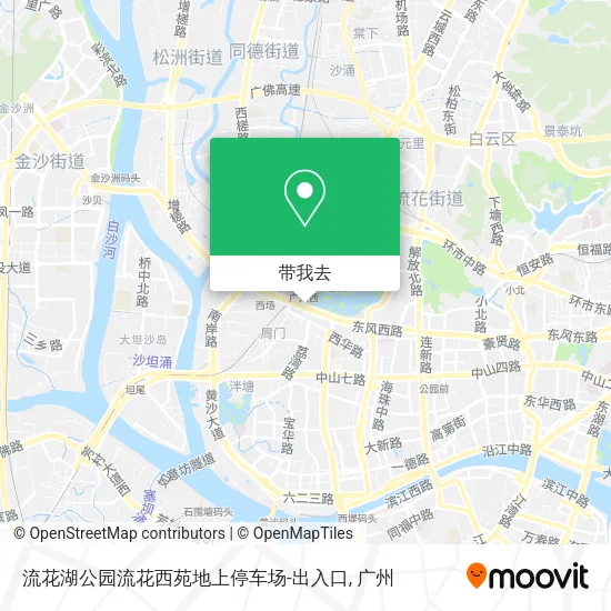 流花湖公园流花西苑地上停车场-出入口地图