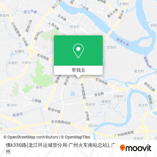 佛k330路(龙江环运城管分局-广州火车南站总站)地图