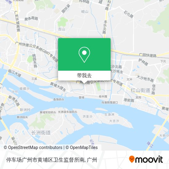 停车场广州市黄埔区卫生监督所南地图